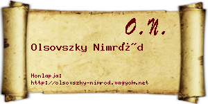 Olsovszky Nimród névjegykártya